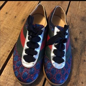 Mens Size 8 Gucci Falacer Lurex GG Logo